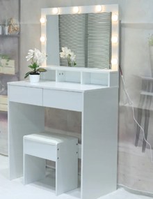 Hollywoodsky kozmetický toaletný stolík s taburetkou – elegancia, štýl a praktickosť v jednom