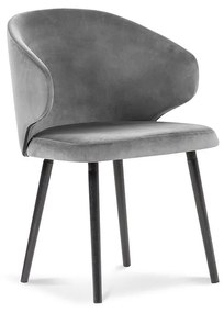 Šedá Zamatová stolička Nemesis dĺžka 57 × šírka 54 × výška 81 cm WINDSOR & CO