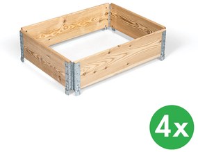 Rám na zvýšený záhon, balenie 4 ks, 1200 x 800 x 200 mm, smrekovec