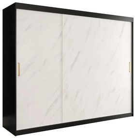 Skriňa Marmur T 250 čierna/mramor biely