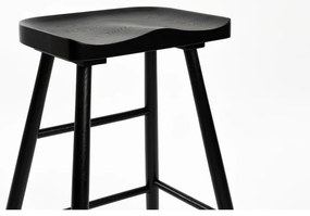 Čierna barová stolička z dubového dreva 64 cm Vander – White Label