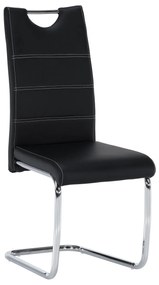 Tempo Kondela Jedálenská stolička, čierna/svetlé šitie, ABIRA NEW