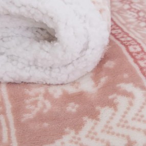 Deka BARGO s vianočným vzorom, ružová 866161