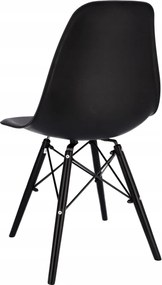 Dekorstudio Dizajnová jedálenská stolička v škandinávskom štýle - čierna s čiernymi nohami