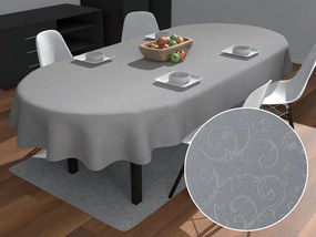 Biante Teflónový oválny obrus TF-086 Ornamenty na sivom 140x180 cm