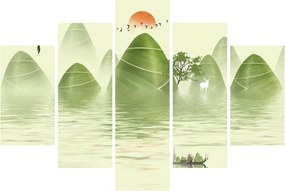 Obraz - Údolie zelených hôr (150x105 cm)