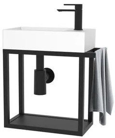 Kúpeľňová skrinka s umývadlom SAT B-Way 39,5x40x21,5 cm čierna mat BWAY40FRAME, 1 ks