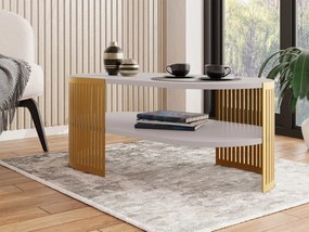 Konferenčný stolík Zinzit Gold II, Farba: zlatá/kašmír