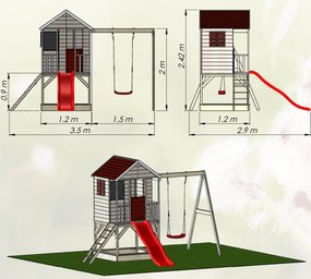 | Detský drevený domček Veranda s hojdačkou | 11640371