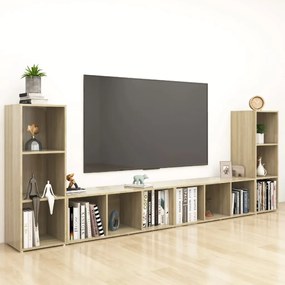 TV skrinky 4 ks dub sonoma 107x35x37 cm drevotrieska