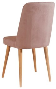 Svetloružová zamatová jedálenská stolička Stormi Sandalye – Kalune Design