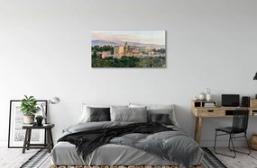 Sklenený obraz Španielsko Castle horský les 140x70 cm