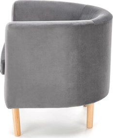 Kreslo ALESSIO - čalúnené - popolavé/prírodné