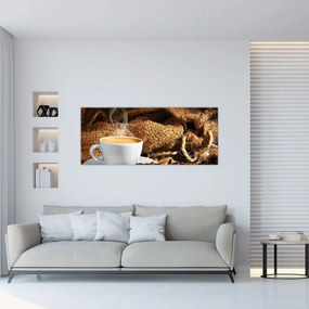Obraz - Šálka kávy (120x50 cm)