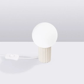 Krémová stolová lampa so skleneným tienidlom (výška 19 cm) Orbital – Sollux