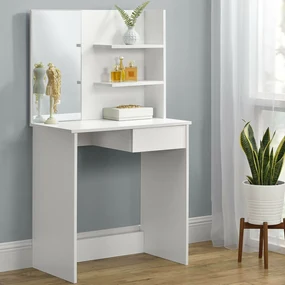 ModernHome Kozmetický toaletný stolík - zrkadlo, police