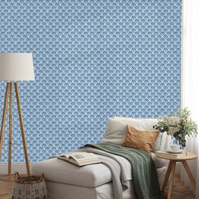 Tapeta modré geometrické vzory