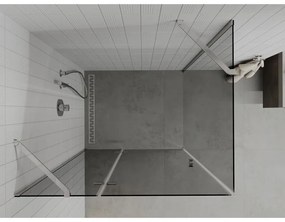 Mexen Roma, sprchovací kút 80 (dvere) x 90 (stena) cm, 6mm šedé sklo, chrómový profil, 854-080-090-01-40