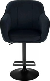LuxuryForm DESIGN Barová stolička AVOLA VELUR na čiernom tanieri - čierna