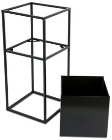 KOVOVÝ KVETINÁČ SO STOJANOM PLAIN 50X24 CM ČIERNA