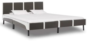 Rám postele sivo-biely umelá koža 180x200 cm