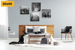 Set obrazov čiernobiely New York - 4x 60x60