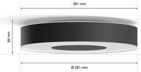 Philips-LED RGB stmievateľné stropné svietidlo Hue LED/33,5W/230V pr. 381 mm čierna