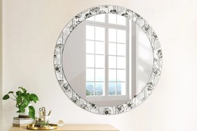 Okrúhle ozdobné zrkadlo na stenu Kvety maki fi 90 cm