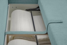 Pohovka rozkladacia na lôžko Genf, modrá aqua látka