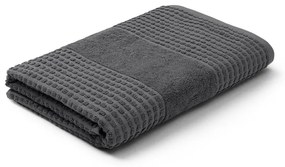 Tmavosivá froté osuška z Bio bavlny 70x140 cm Check – JUNA