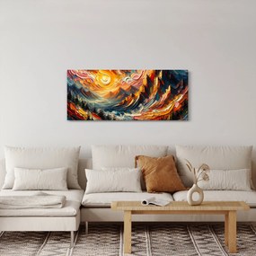 Obraz - Hory zalité slnkom (120x50 cm)