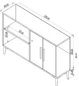 Skrinka Ahart White and Gold