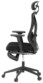 Ergonomická kancelárska stolička ZANE s podnožkou — sieťovina/látka, čierna