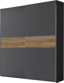 Šatníková skriňa Time 170 cm, grafit/dub