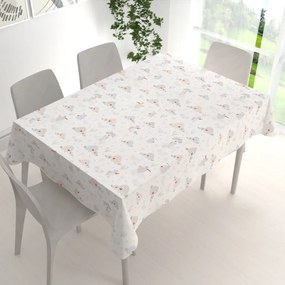 Biante Detský bavlnený obdĺžnikový obrus Sandra SA-614 Veselé vtáčiky na bielom 50x100 cm