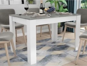 Jedálenský stôl Adam 120x80 cm, biely/šedý betón, rozkladací%