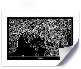 Gario Plagát Plán mesta Oslo Farba rámu: Bez rámu, Veľkosť: 30 x 20 cm