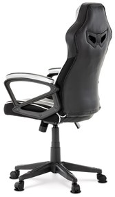 Autronic - Herné kreslo, poťah čierná, strieborná ekokoža a čierna látka MESH, HM - KA-Y341 SIL