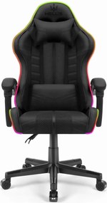 HELL´S Herné kreslo Hells Chair 1004 RGB BLACK MESH