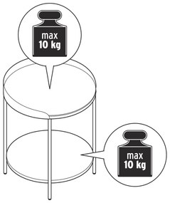 Odkladací stolík s keramickou doskou s mramorovým vzhľadom