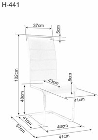 Čalouněná jídelní židle H-441 eko kůže černá/stříbrná