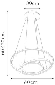 Lucide 46402/99/31 - LED Stmievateľný luster na lanku TRINITI LED/136W/230V biela