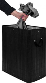 Dvojkomorový bambusový kôš na bielizeň Soren - čierny