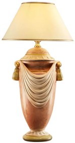 (4010) Štýlová stolná lampa s látkovým tienidlom ružová