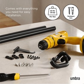 Oceľová roztiahnuteľná garniža 76 - 213 cm Twilight – Umbra