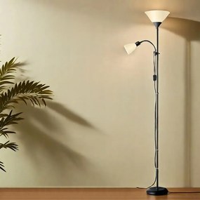 Smart LED AGNES stojaca čierna lampa na čítanie nastaviteľná 2xE27