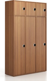 Nadstavba pre skrine FRAME, 3x dvere, 1299 x 450 x 427 mm, kódový zámok, orech