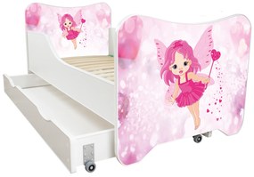 TOP BEDS Detská posteľ Happy Kitty 140x70 Malá Víla so zásuvkou