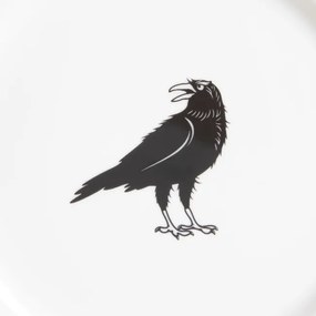 Dezertný tanier BARIK s havranom, biely 750489