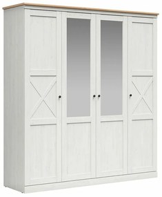 Šatníková skriňa BRW Frija 6 (borovica andersen biela + dub artisan) (so zrkadlom). Vlastná spoľahlivá doprava až k Vám domov. 1098251